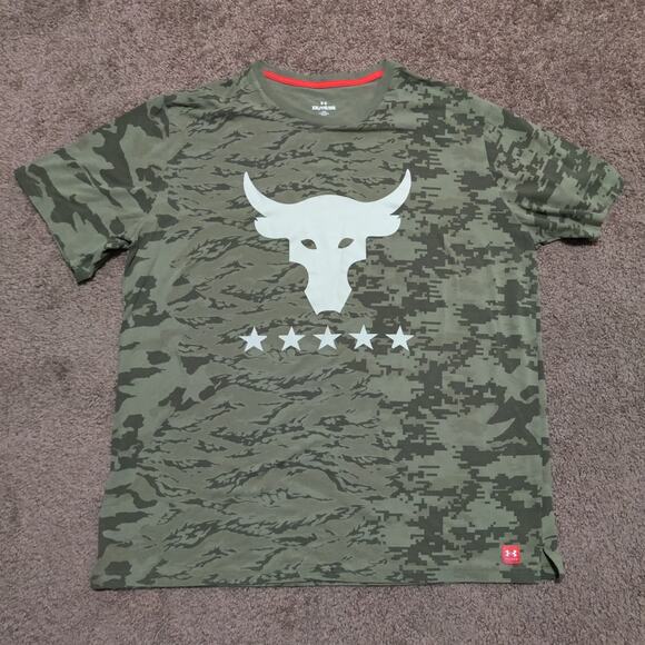 Under Armour Project Rock Veterans Day Show.Your Work Camo T-Shirt Mens Size 2XL - Picture 2 of 7